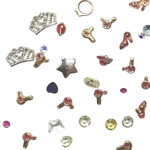 60+ Pcs Floating Locket Charms Glam Girl Queen Princess Shine Crown Beauty Bling - Picture 5 of 5